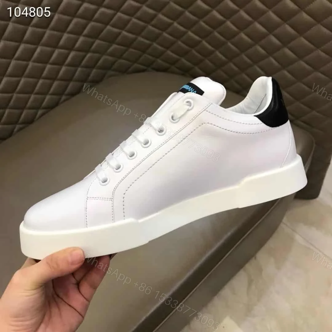 View 3 of DOLCE & GABBANA CALFSKIN PORTOFINO SNEAKERS WITH PATCHES OF THE DESIGNERS – DG2