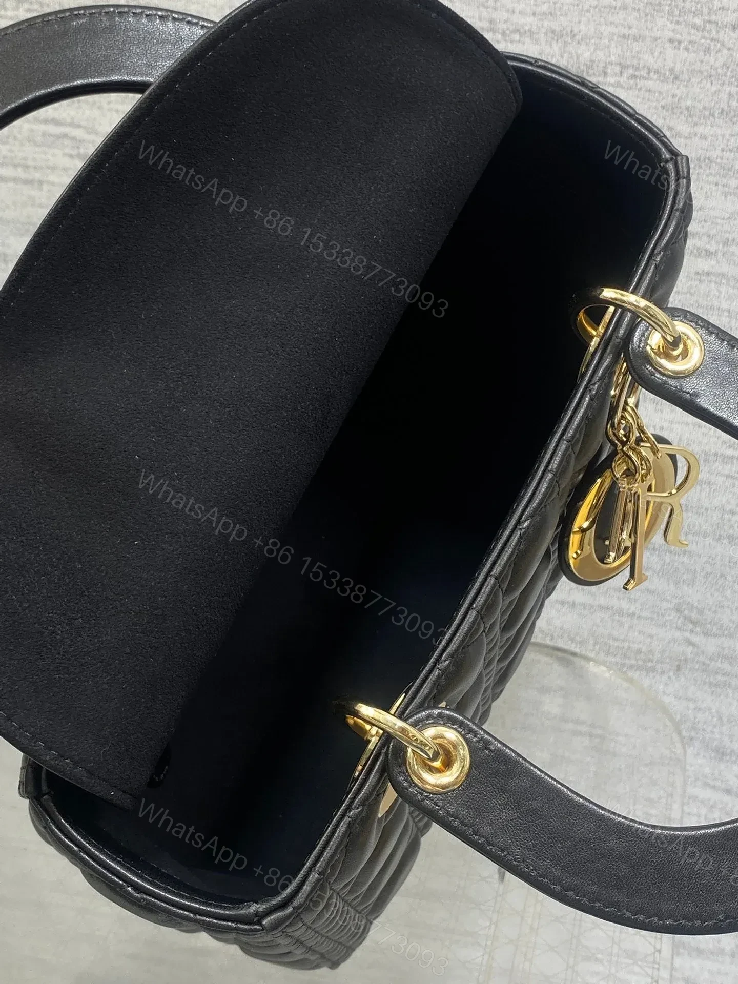 View 3 of Dior Lady Black Gold Hardware (Medium size)