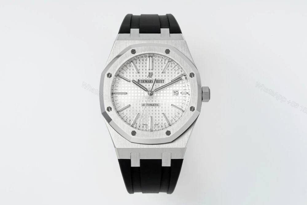 Royal Oak 15400 1:1 Best Edition SS/RU White Textured Dial Super Clone — view 1