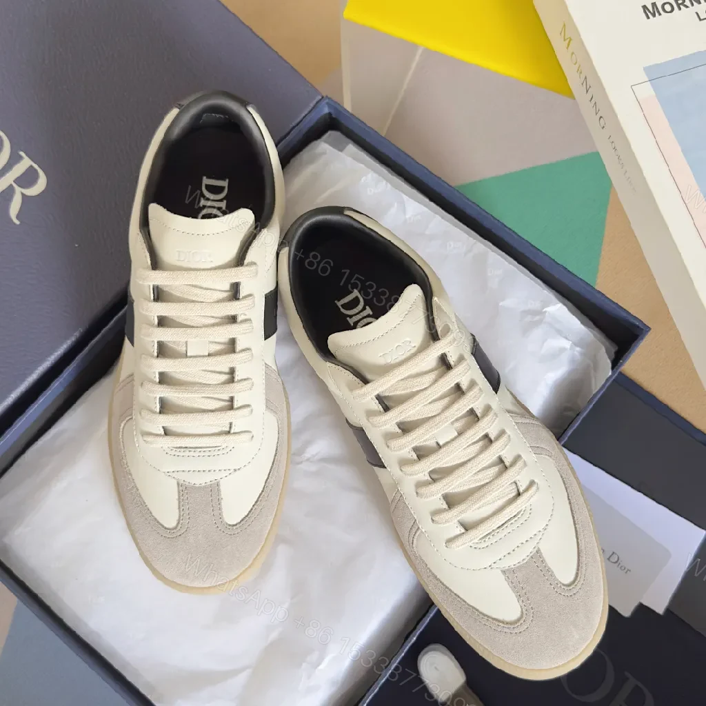 View 9 of Cream Leather-Trim Luxe High-Top: Durable Designer Sneaker