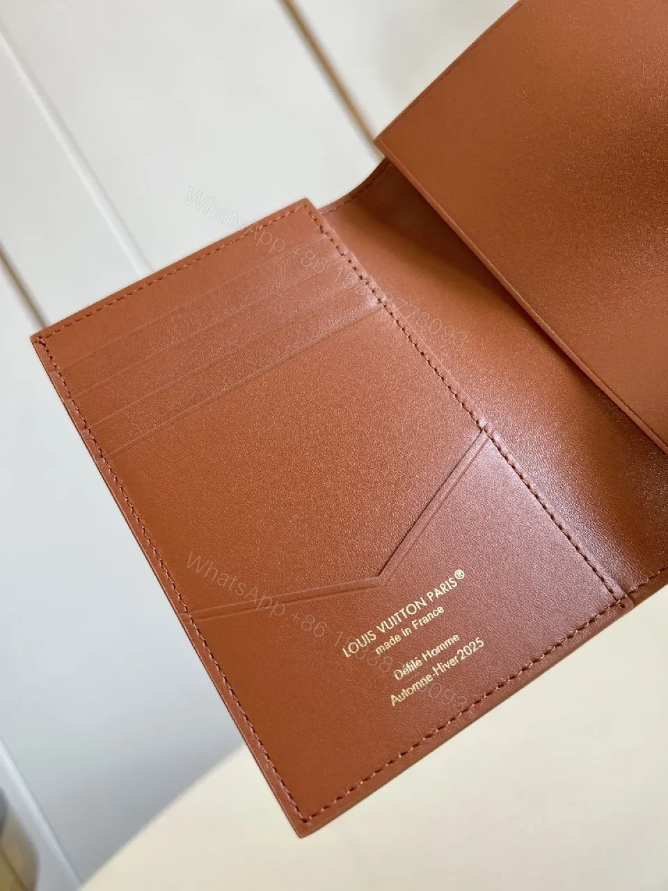 View 4 of Brown Canvas Monogram Wallet — Ultra-Slim, Card-Slot