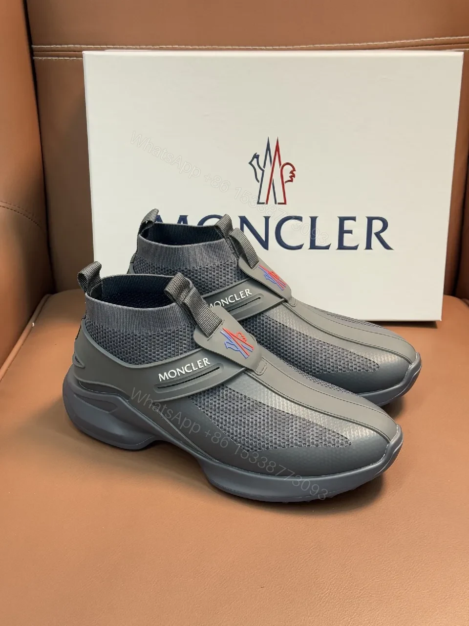 Graphite Knit High-Top Sneakers: Urban Comfort Deluxe — view 1