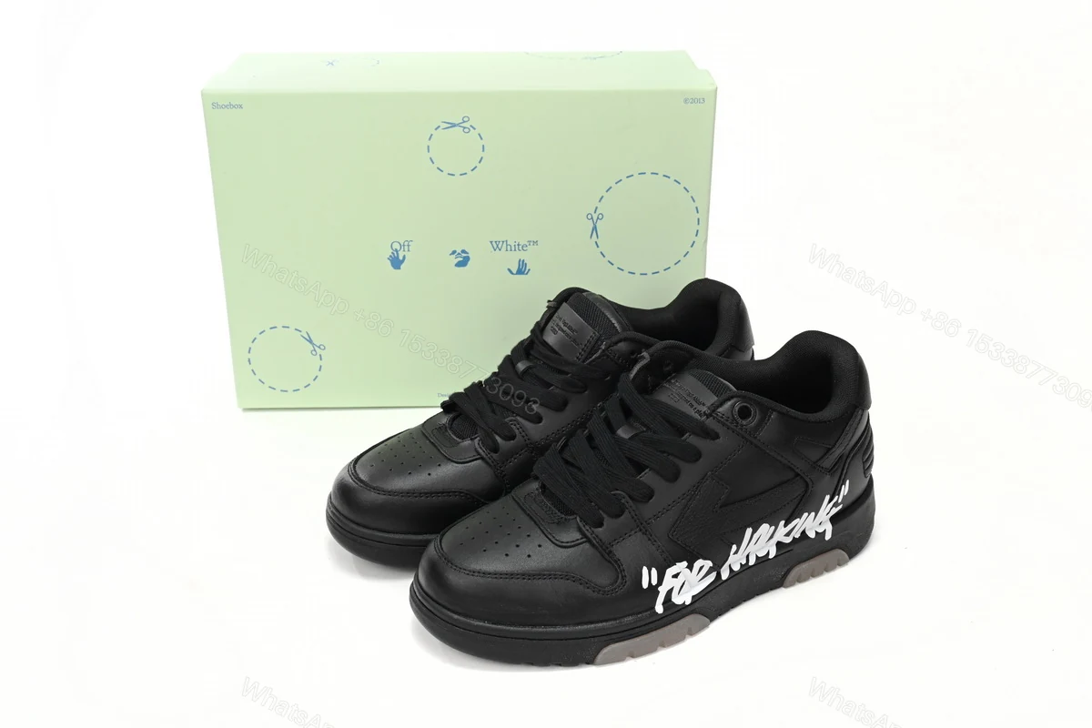 OFF-WHITE OOO Low Tops "For Walking"BlackWhite OMIA189S21LEA0041001 — view 2