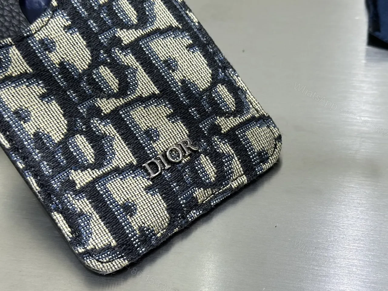View 2 of Dior Patterned Cardholder: Signature Weave, Slim Luxury Cardholder