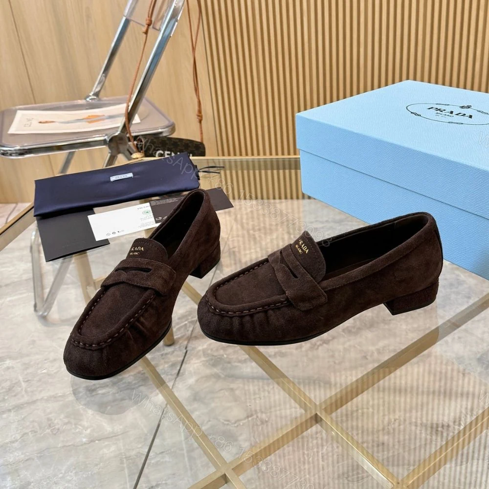 View 6 of Prada Suede Loafers Dark Brown 1D175O 008 F0003 F 020