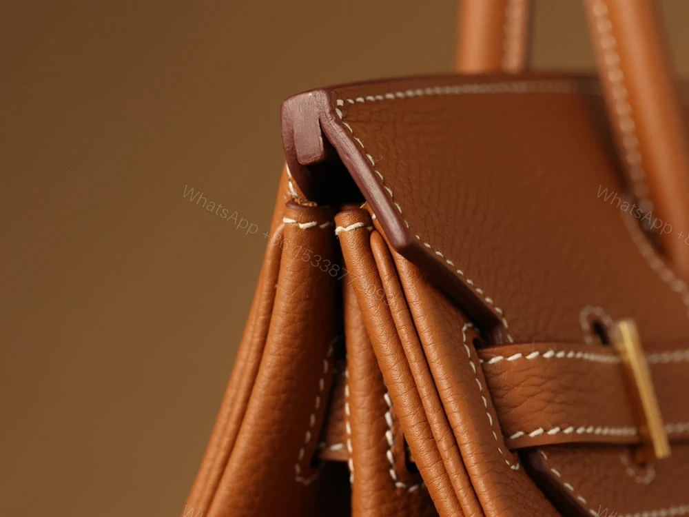 View 9 of 獨家純手工縫製高仿HermesBirkin30系列金棕金扣