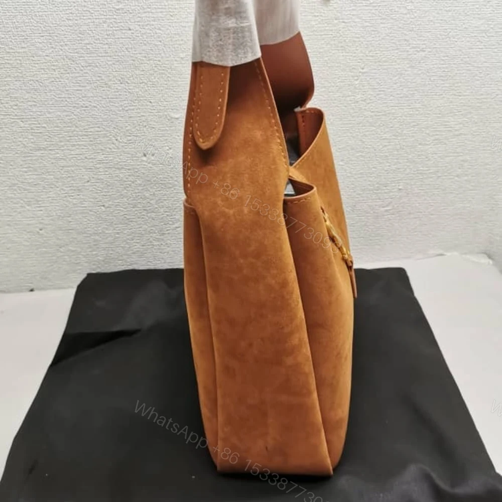 View 5 of Saint Laurent Le 5 À 7 Supple In Suede Golden Brown 24Cm