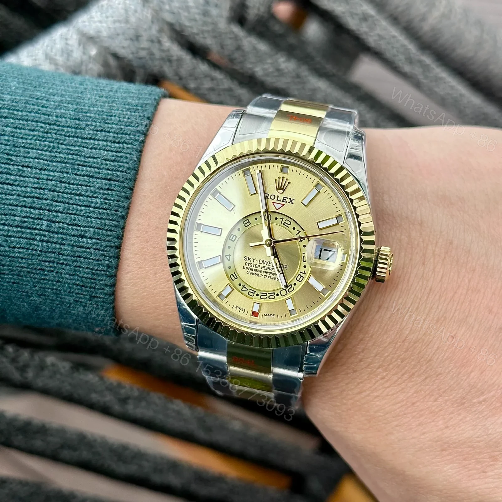 View 6 of Superclone Rolex Sky-Dweller Champagne Dial 336933