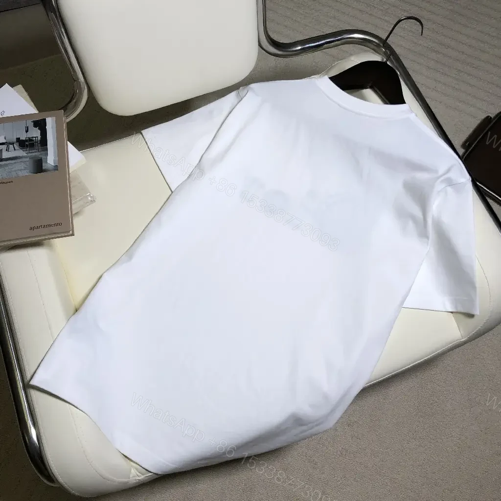 View 8 of White Cotton Casual Dior-style Logo Print T-Shirt