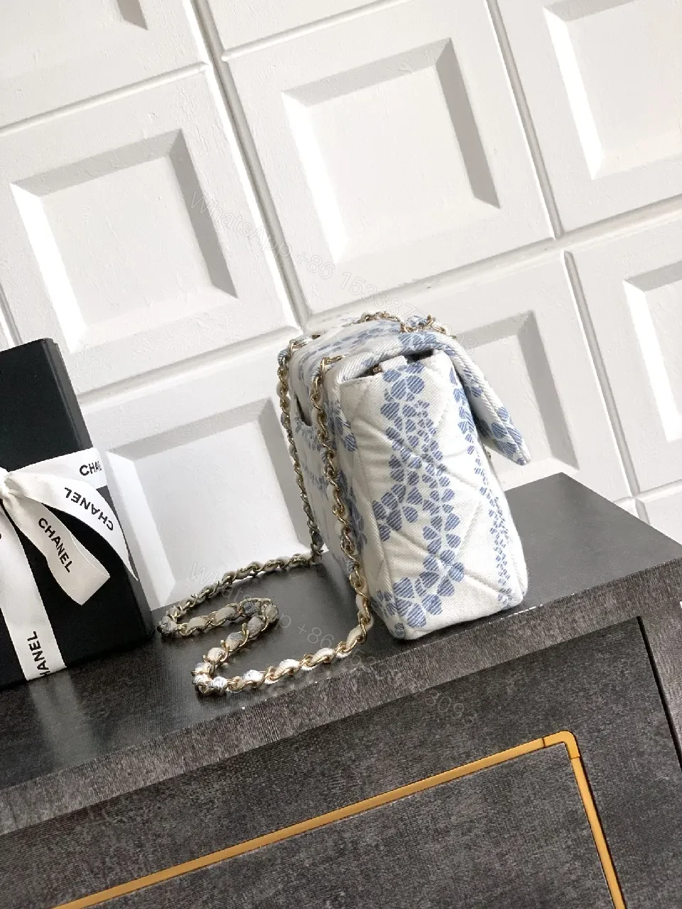 View 4 of Quilted Silk Mini Bag: Floral Luxury, Day-to-Night Versatility