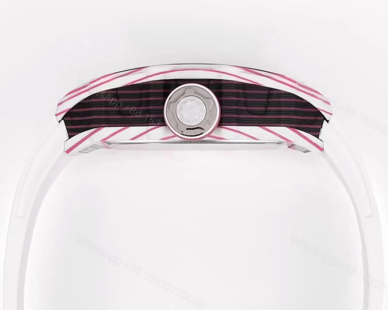 View 8 of Richard Mille RM38-02 Tourbillon Bubba Watson Watch Pink Quartz Carbon Fiber Skeleton Dial Golf Ball Inspired Manual Winding Movement RM38-02-BW-PQC-SK10