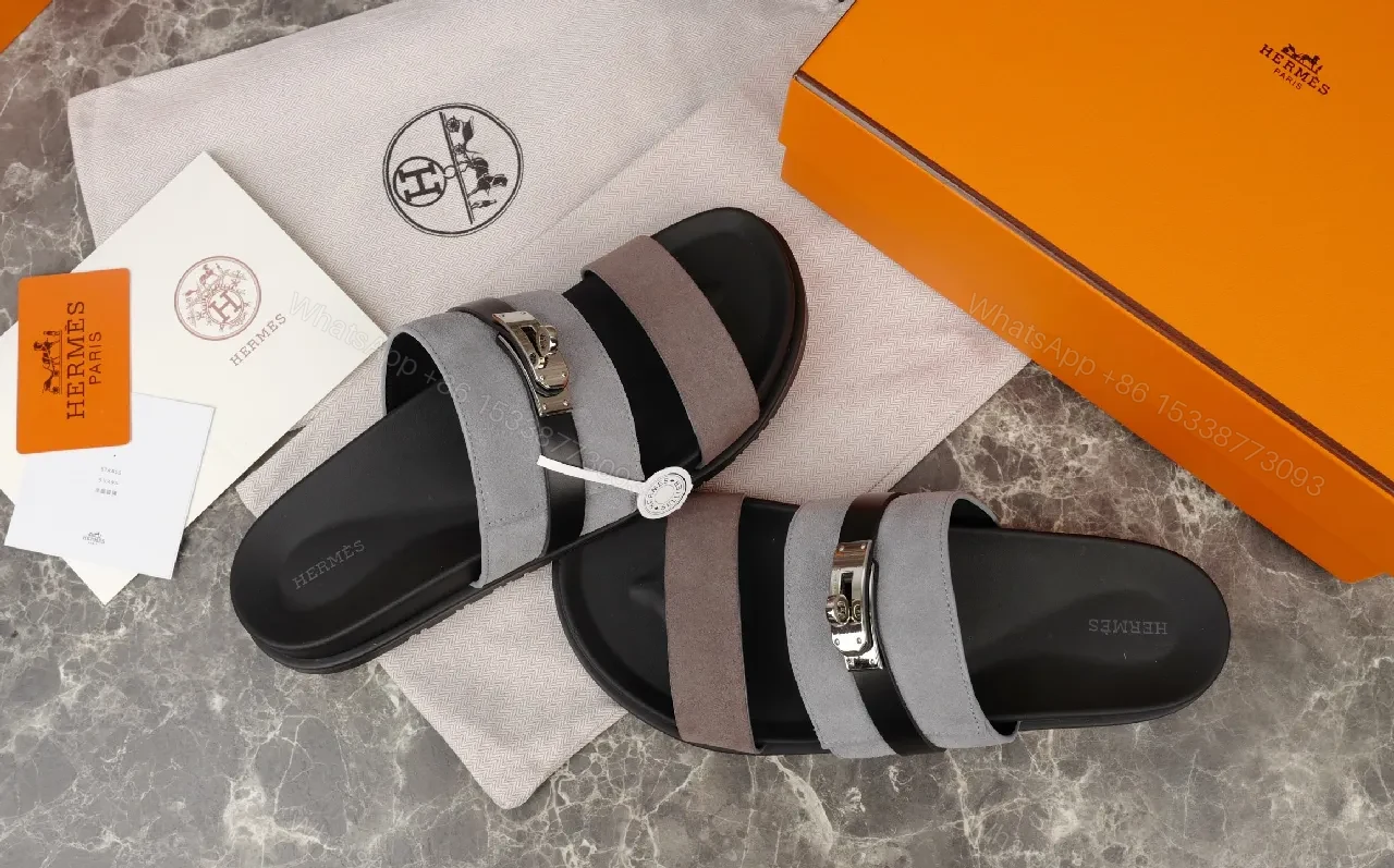 View 5 of Two-Tone Strappy Sandals with Signature Hardware - Elevated Comfort