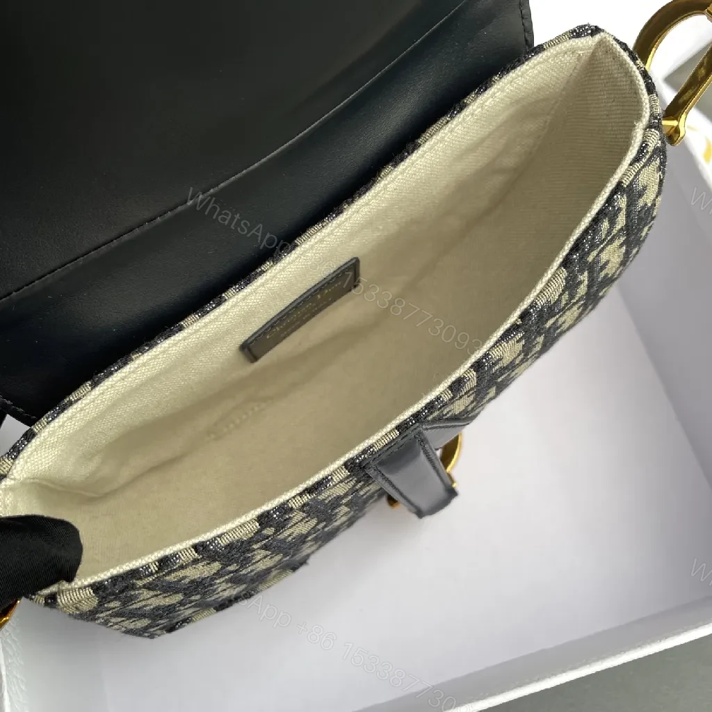 View 7 of Monogram Saddle Bag: Black Leather Trim, Crossbody Style