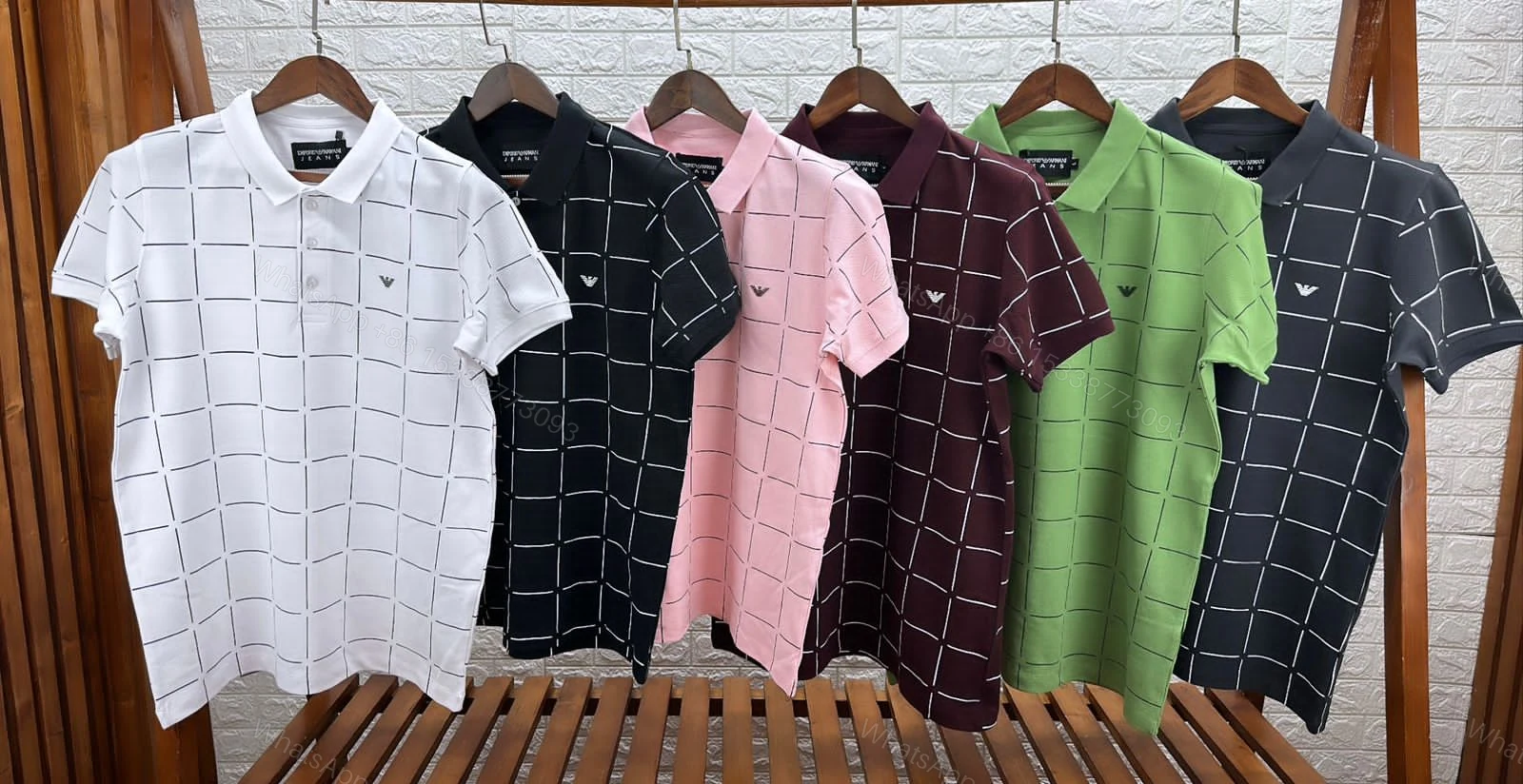 View 5 of First Copy Armani Premium Cotton Lycra Polo T-Shirts