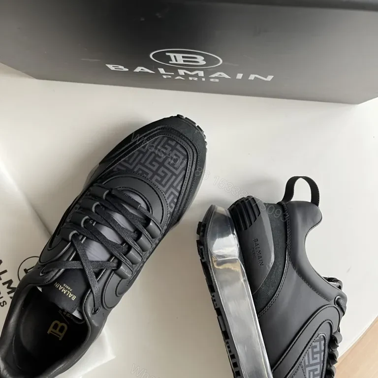 View 8 of Chic Black Balmain High-Top Sneaker: All-Day Comfort