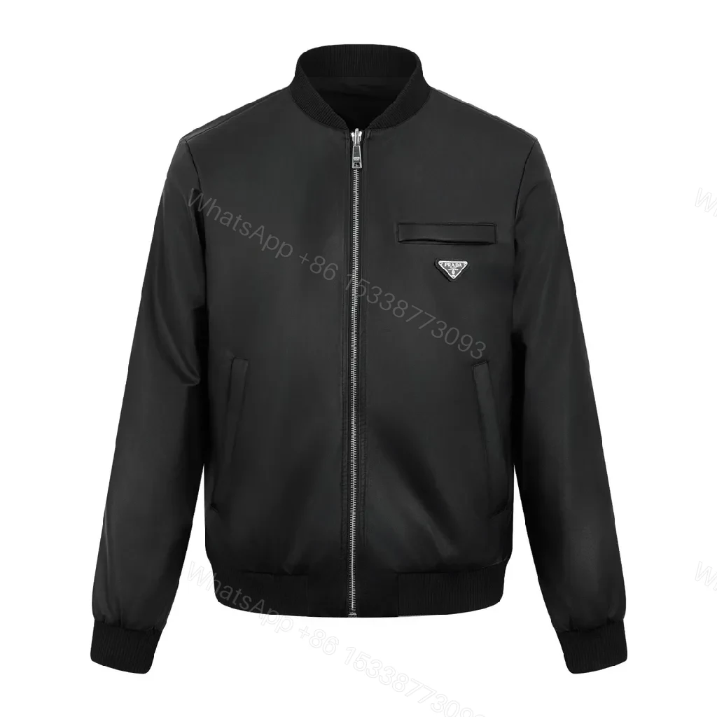 Minimalist Black Bomber with Subtle Luxury Detail Jacket — view 1