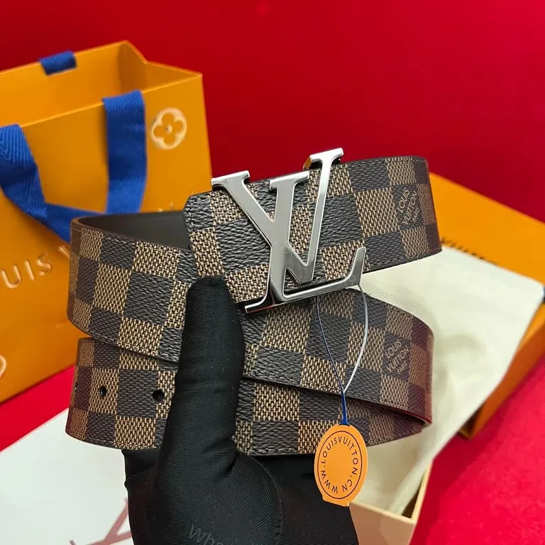 View 2 of Checkerboard LV Buckle Belt â€” Modern, All-Day Confidence