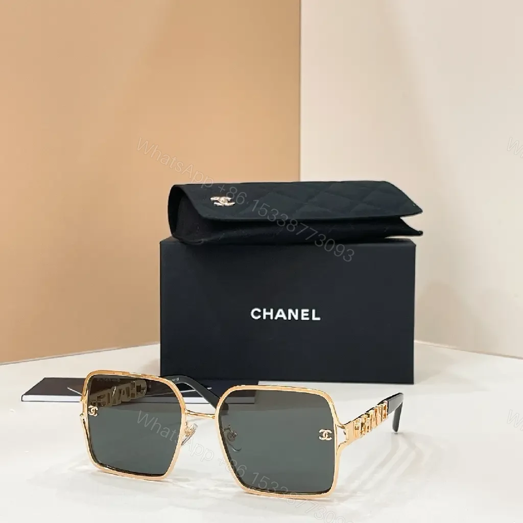 View 6 of Oversized Square Sunglasses: Brown Gradient, Gold Accents, Luxe Style
