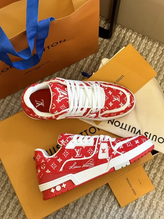View 3 of Monogram High-Tops: Luxe Red-White City Sneaker