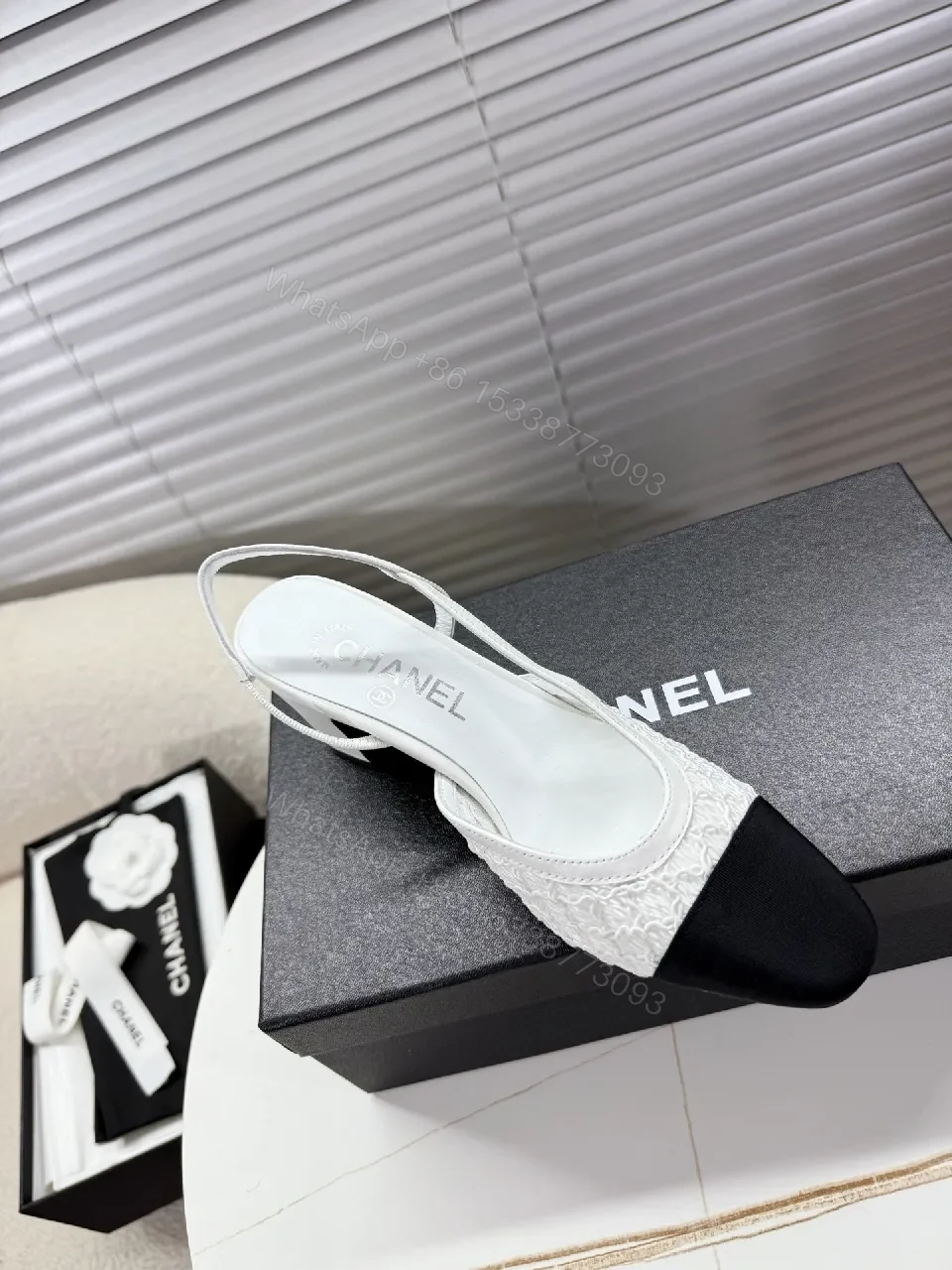 View 8 of Textured Chanel-Inspired Slingback Sandals: All-Day Comfort