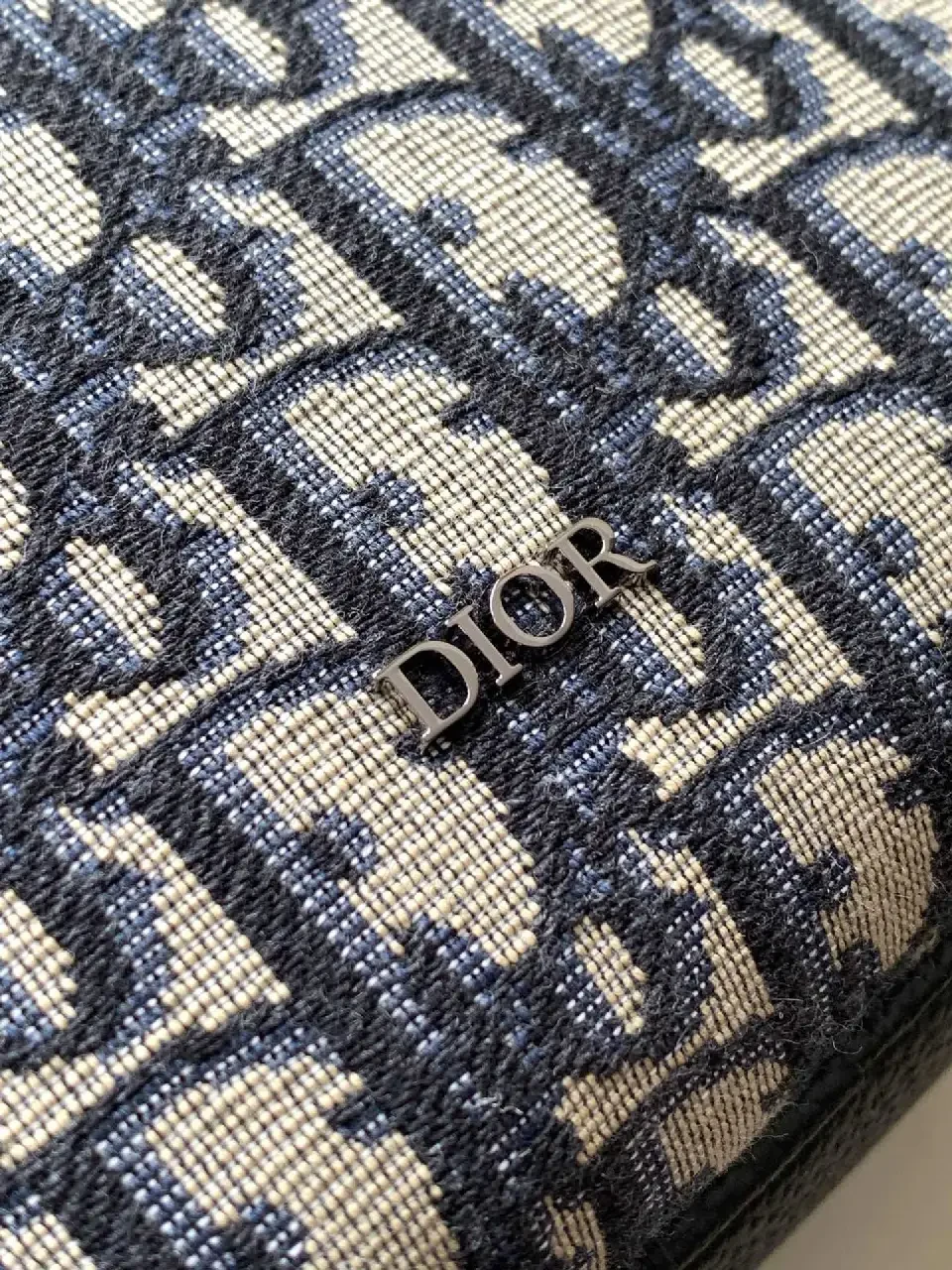 View 8 of Compact Leather Crossbody: Monogram Textured Black Bag