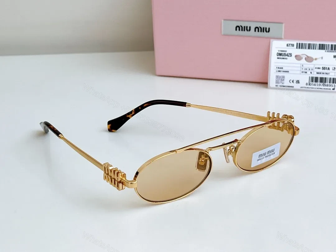 View 5 of Gold-Tone Round Sunglasses with Logo Detailing, Signature Glam, Luxury Everyday