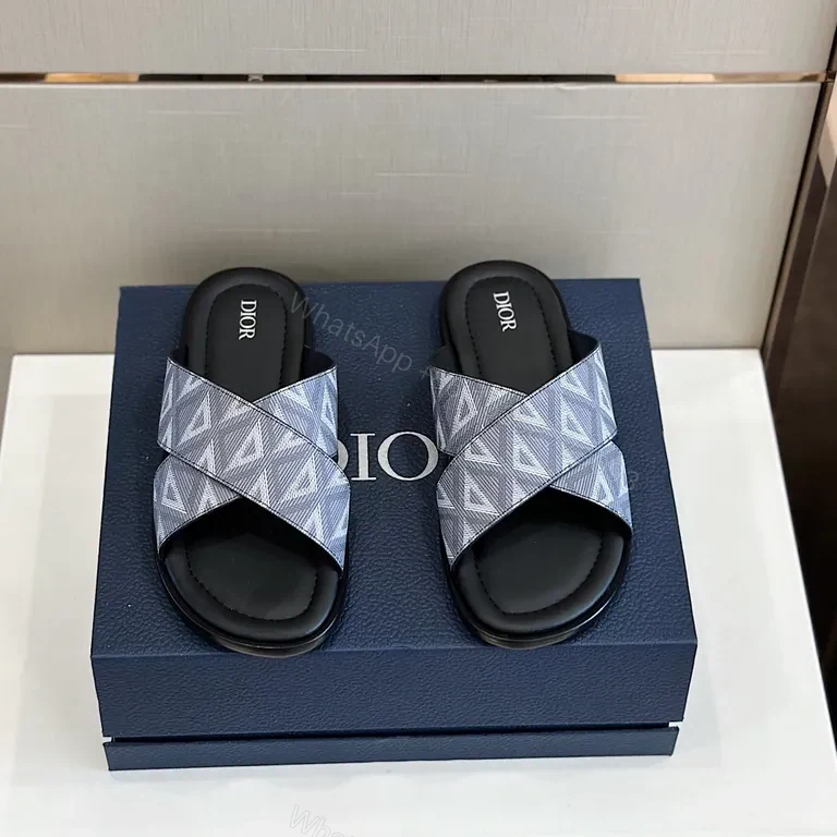 View 8 of Geometric Dior Slide: Modern Luxury Comfort Footwear