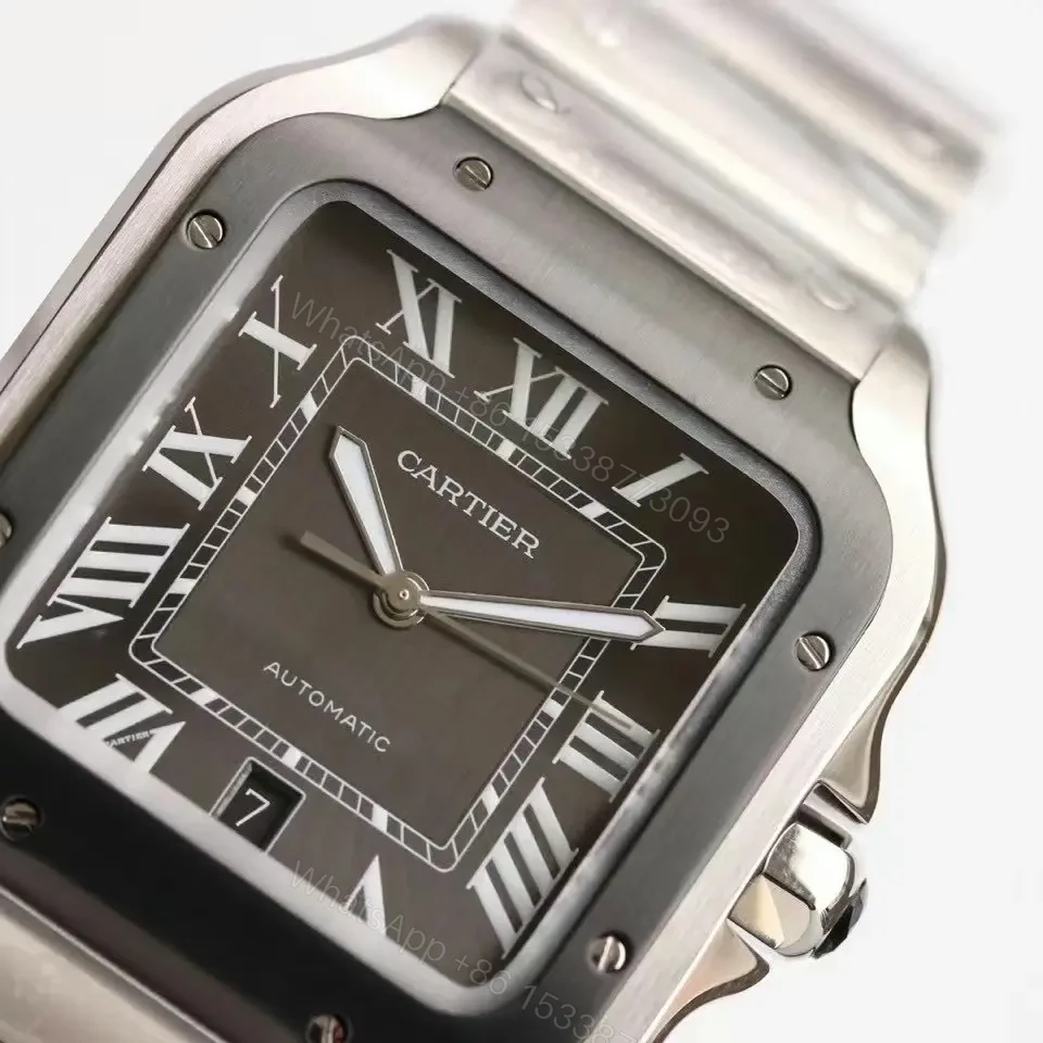 View 3 of Cartier super clone Santos Brown Dial Steel Bracelet Premium 40MM RG-CARTIER-SANTOS-BRN-STL-40