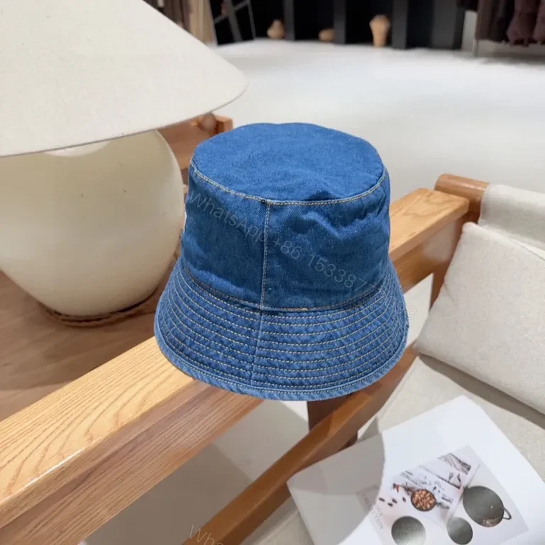 View 4 of Denim CELINE Lettering Bucket Hat â€“ Casual Luxury Sunglow Style