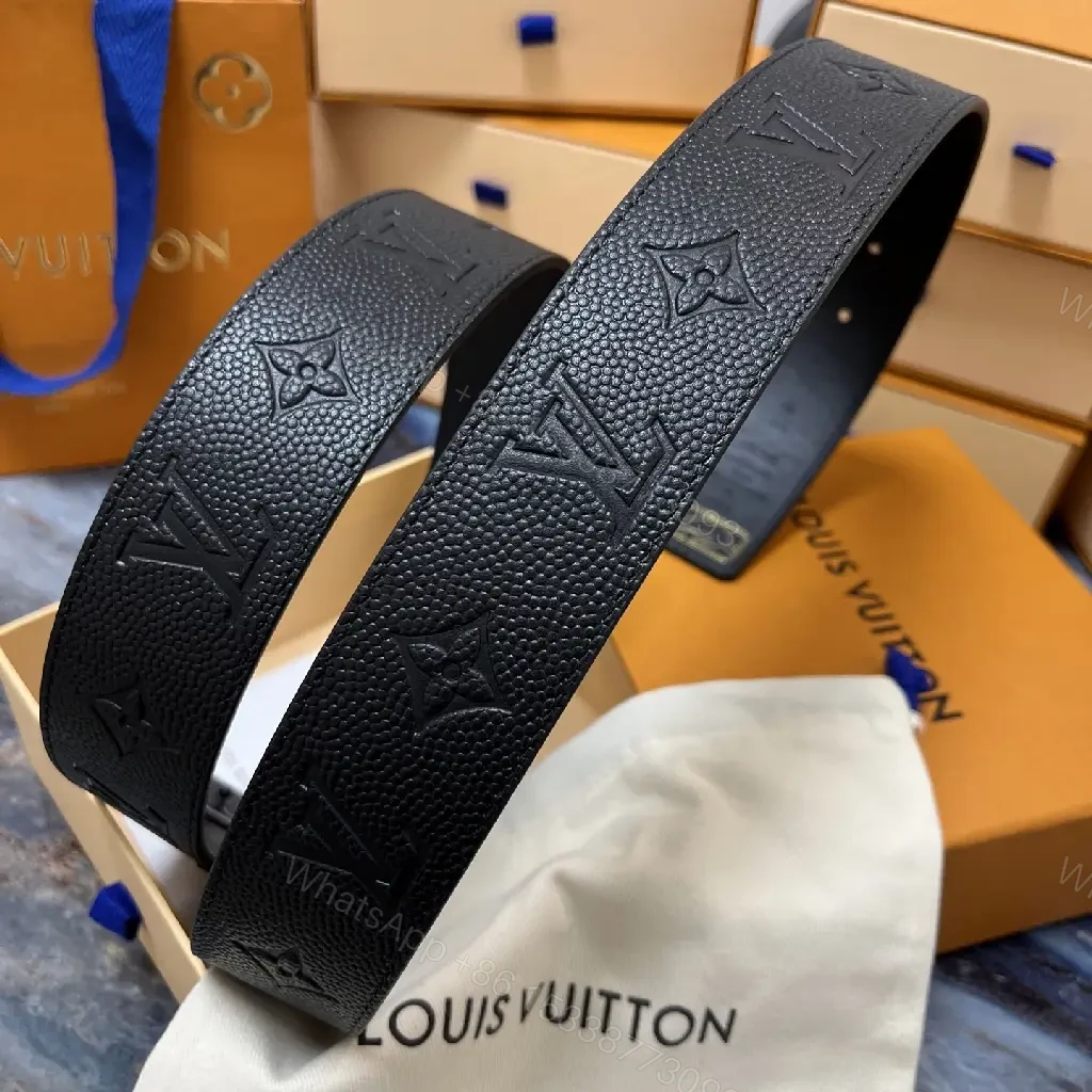 View 9 of Modern Leather Belt with Monogram Texture