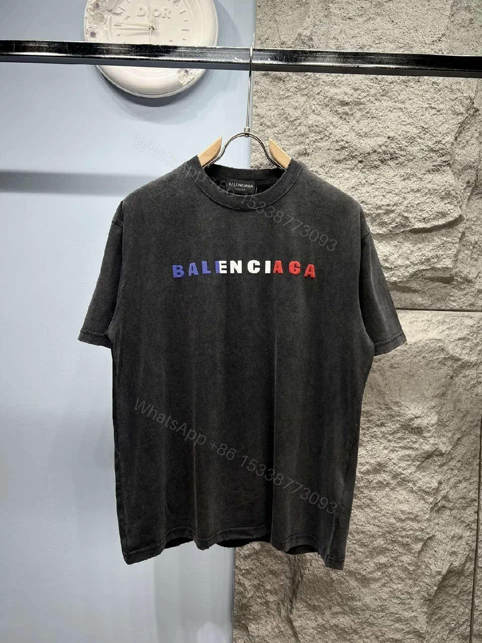 Vintage Black Logo Tee | Soft Cotton Blend, Oversized Fit, Distressed Seamless — view 1
