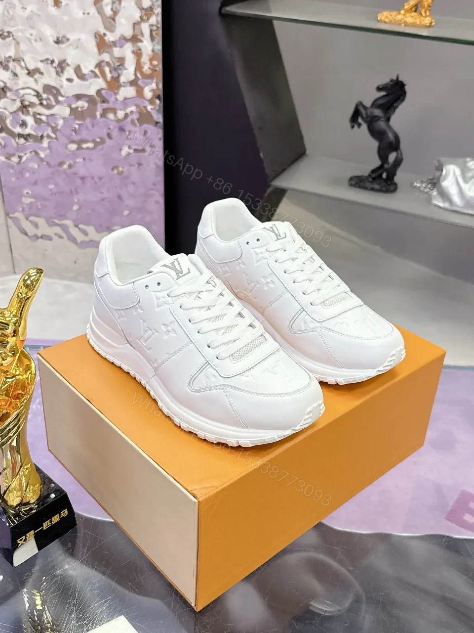 View 9 of White Leather Luxe Sneakers: Subtle Texture, All-Day Comfort