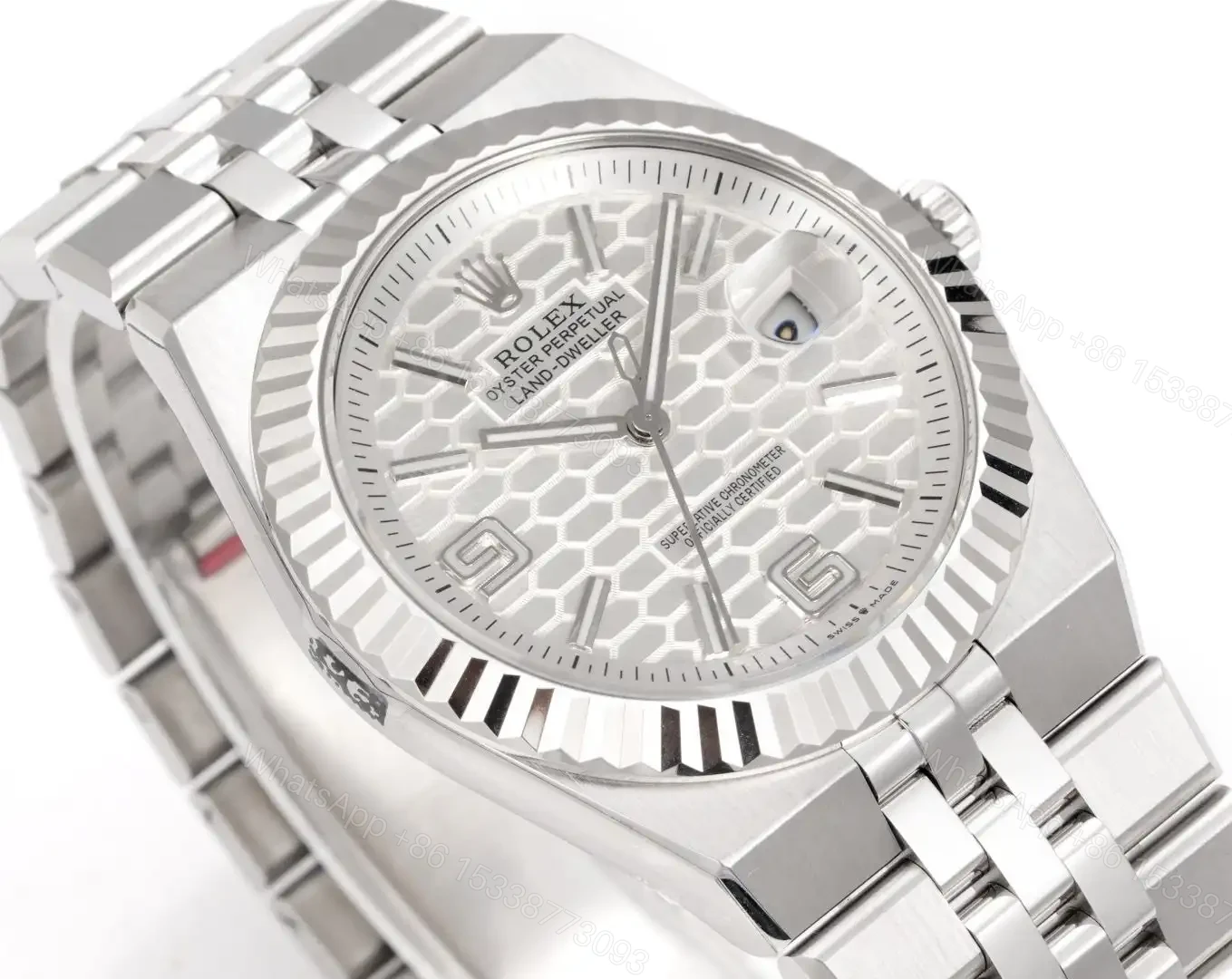 View 5 of Rolex Land-Dweller 36 Oystersteel White Gold Flat Jubilee 127234-0001