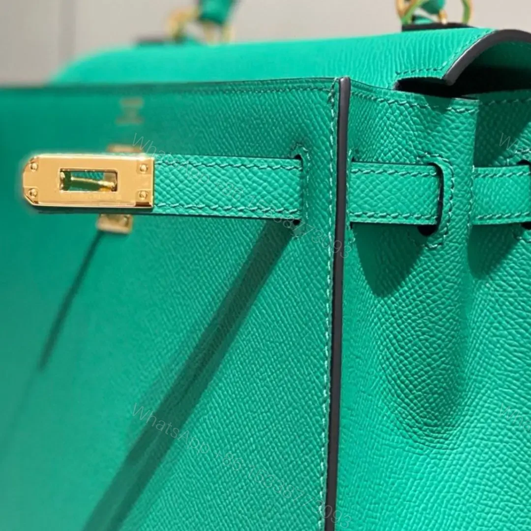 View 6 of Replica Hermes Kelly 25cm Sellier Bag In Vert Jade Epsom Leather