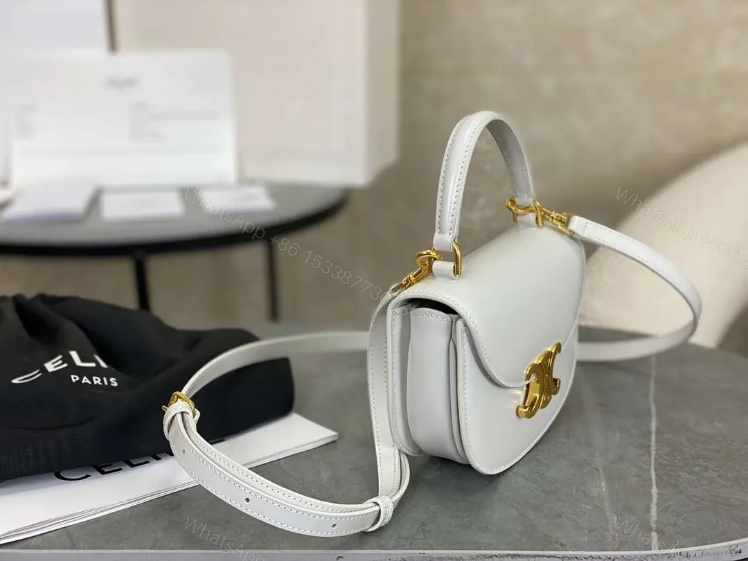 View 6 of Celine Handle White Smooth Leather 15.5×11.5x5cm