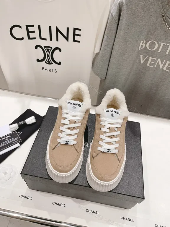 Chanel-Inspired Cozy-Suede High-Tops: Plush Comfort Sneakers — view 1