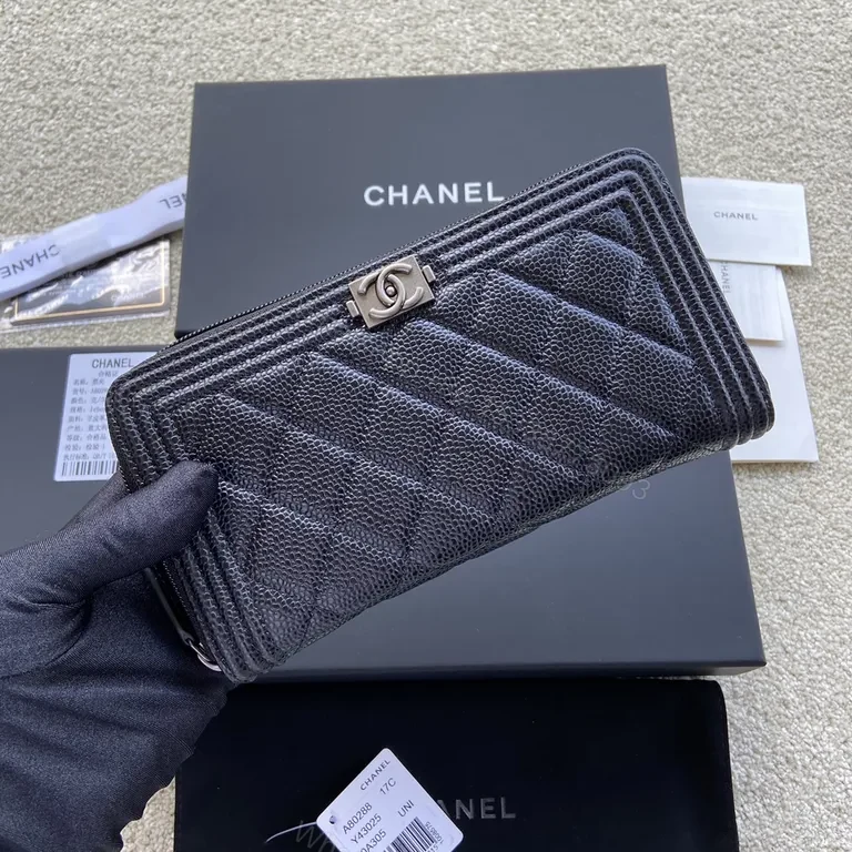 View 7 of Black Quilted Leather Wallet with CC hardware â€” Everyday Opulence