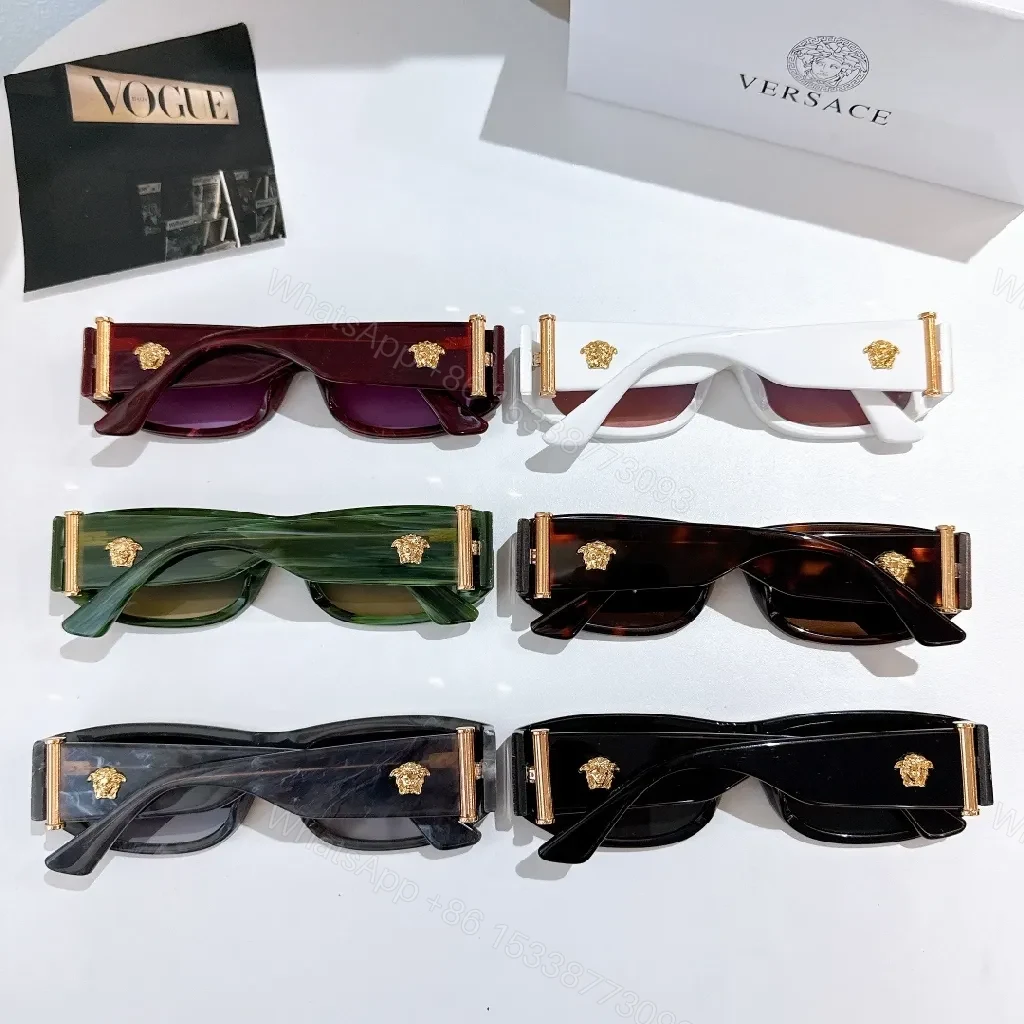 View 7 of Green Marbled Sunglasses with Gold Accents, Gradient Lenses, Unisex
