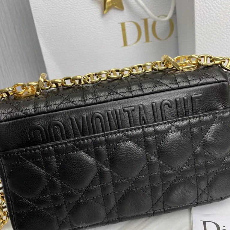 View 7 of Lux Black Quilted Mini Bag with Gold Hardware