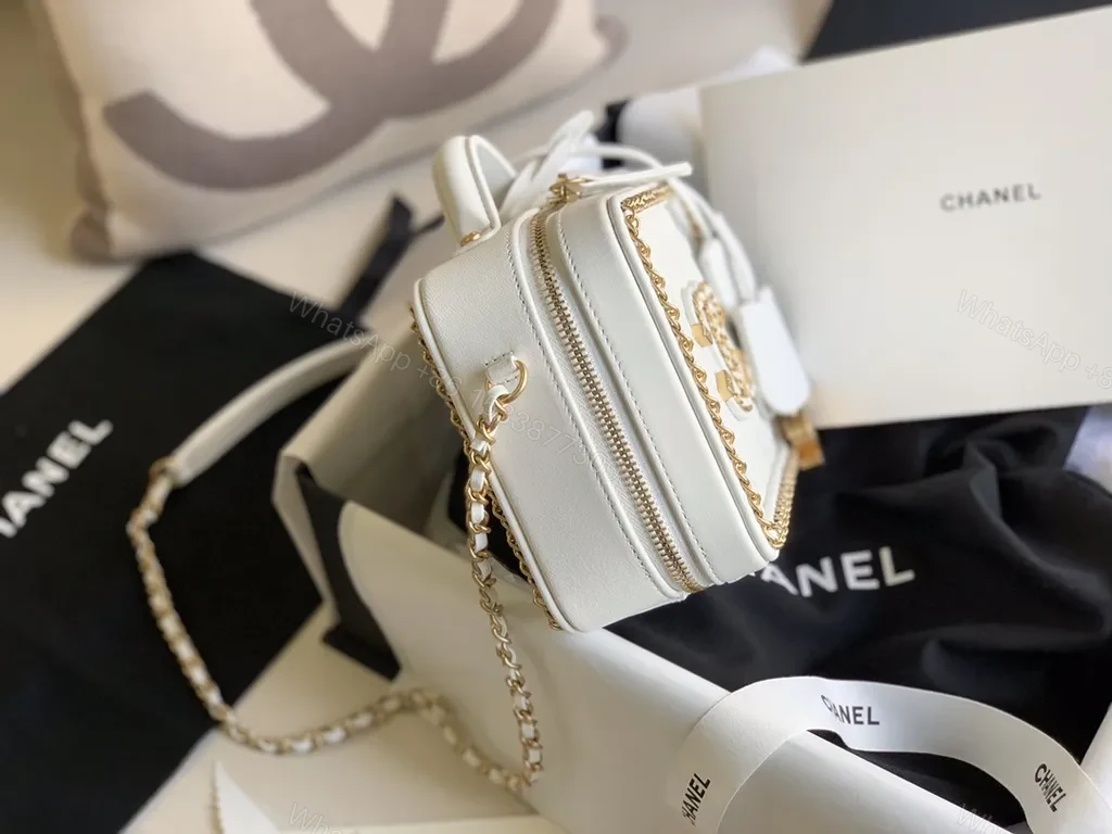 View 7 of Chanel-Style White Quilted Leather Crossbody: Timeless Luxury
