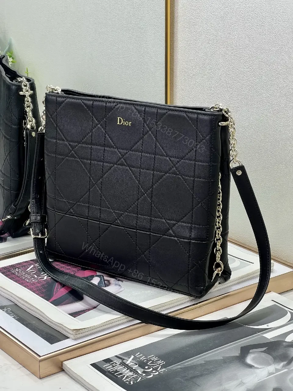 View 2 of Quilted Leather Crossbody: Structured Iconic Style Bag