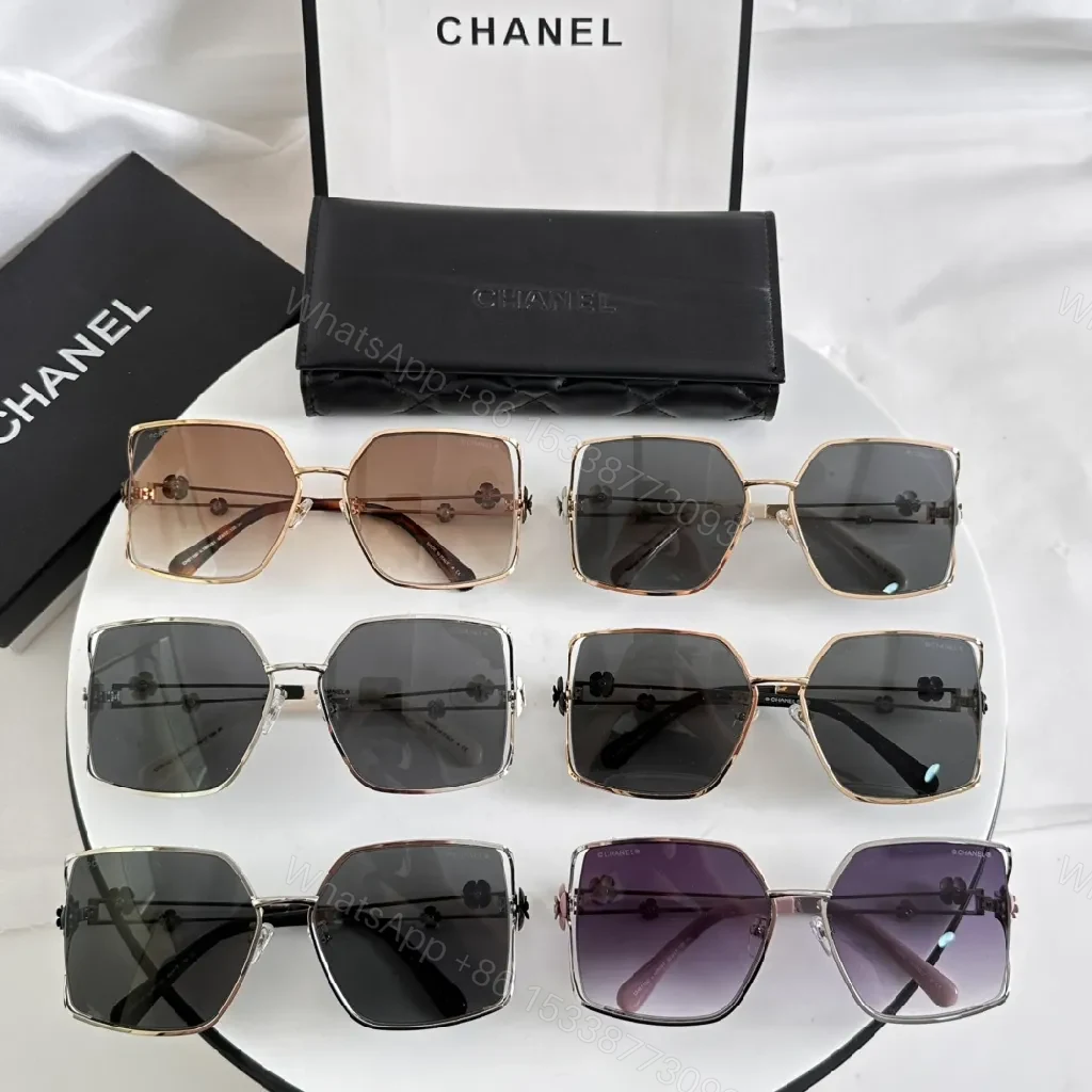 View 9 of Lavender Gradient Sunglasses with Floral Accents, Oversized Square