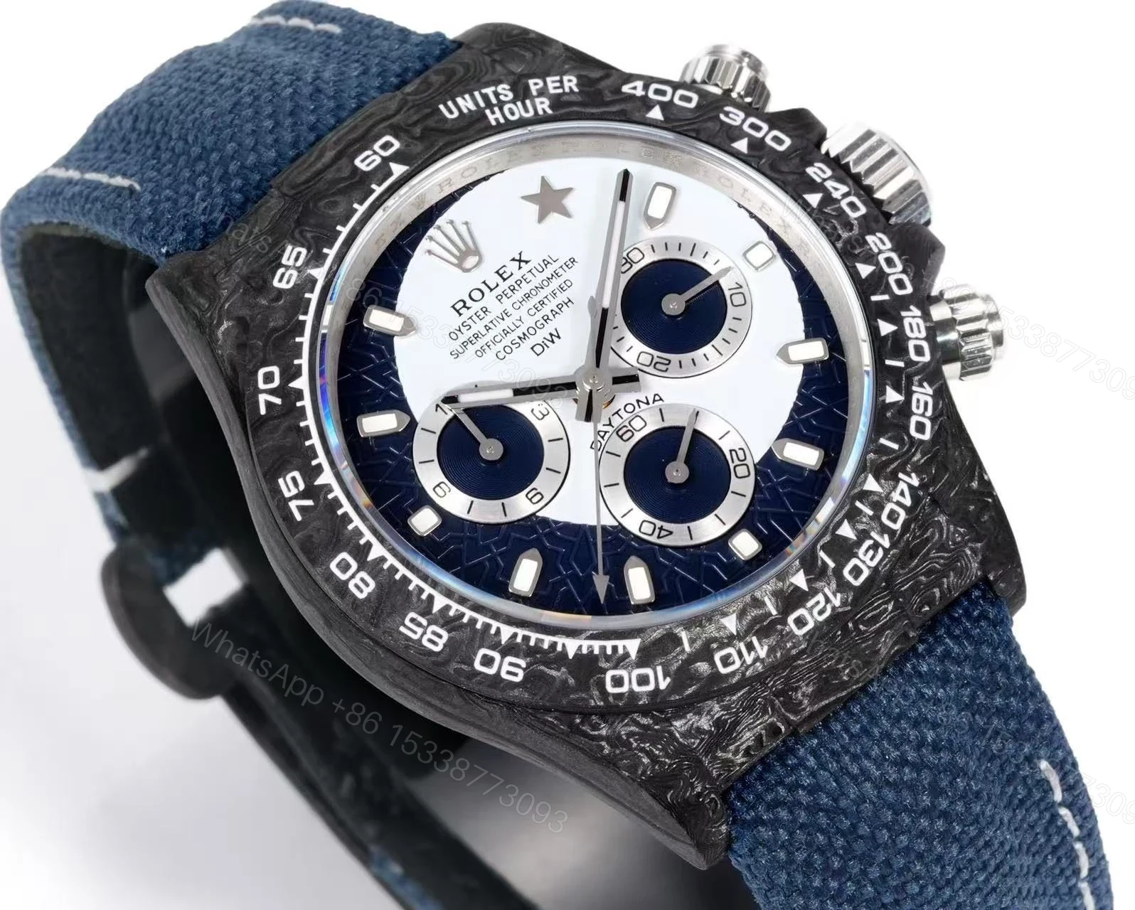View 7 of DIW Rolex Daytona Carbon Super White Blue