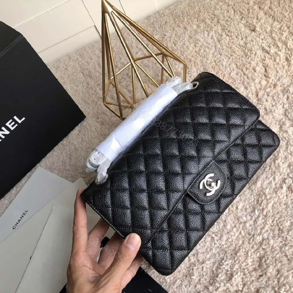View 5 of Black Quilted Lambskin Flap Bag | Classic Luxury Crossbody Clutch