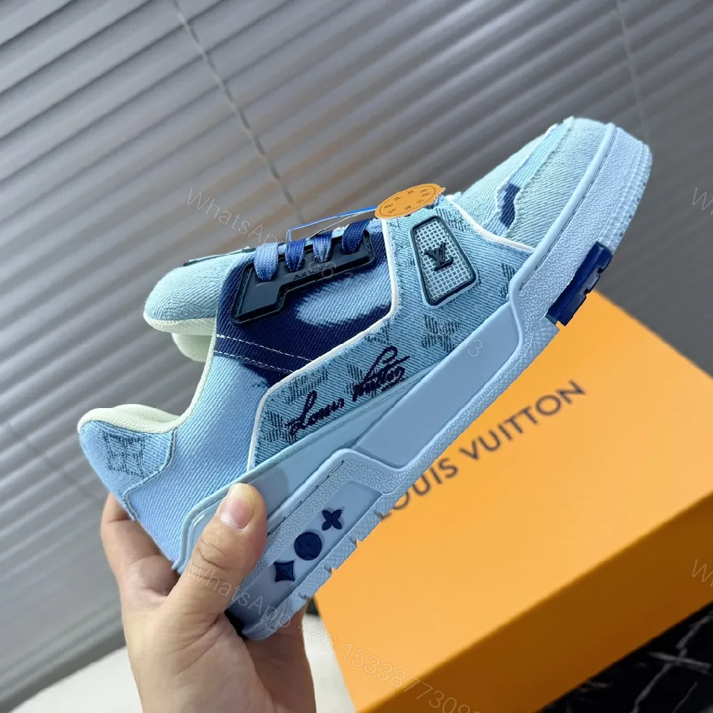 View 8 of Denim-Texture Luxe High-Top Sneaker: Comfort & Flair