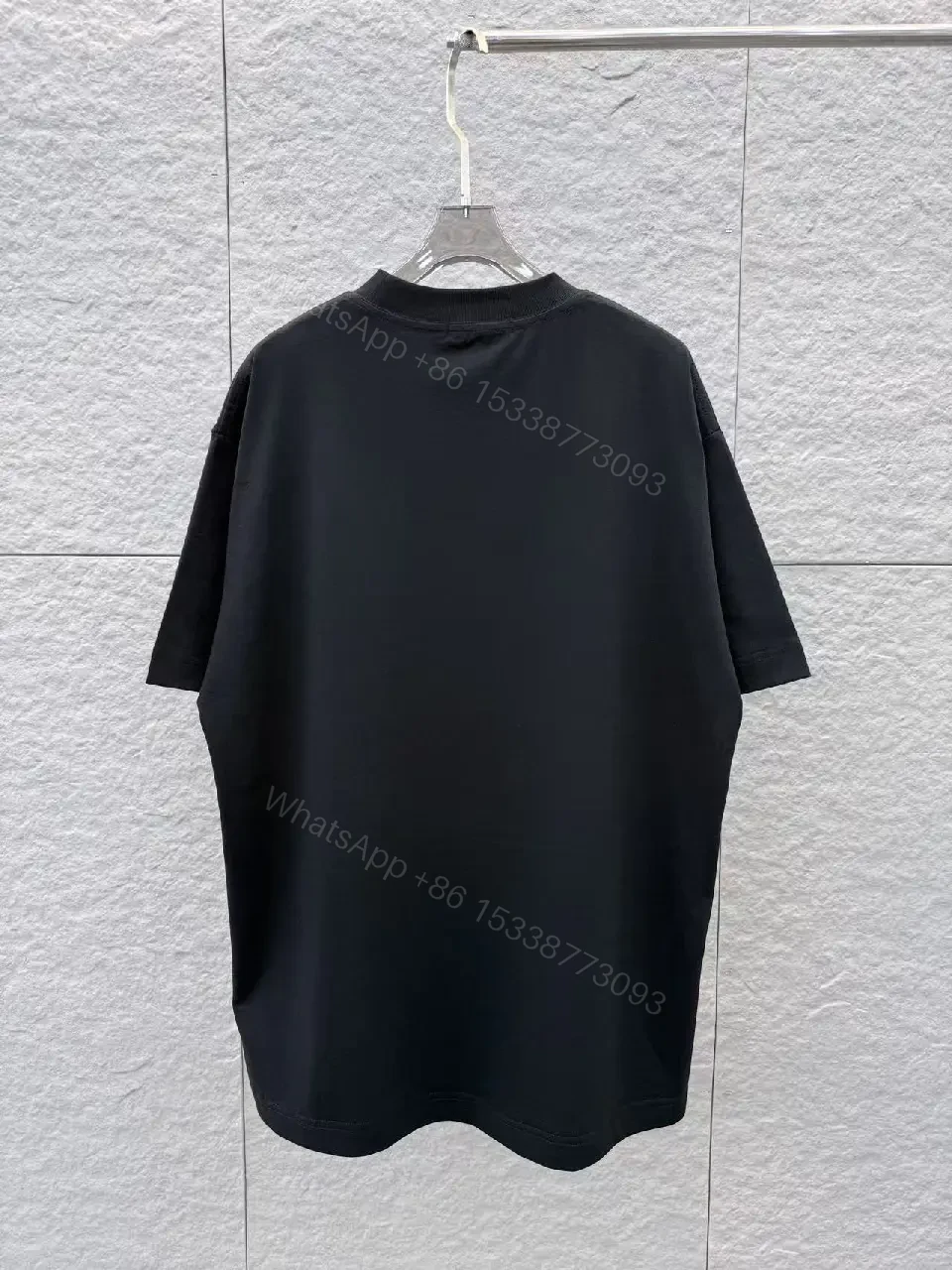 View 6 of Bold Luxe Monogram Tee: Black, Oversized Fit, Graphic Statement