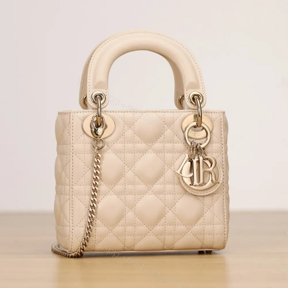 View 4 of 高仿Dior*Lady系列M0505M63U淺象牙色三格單肩包Mini免檢版