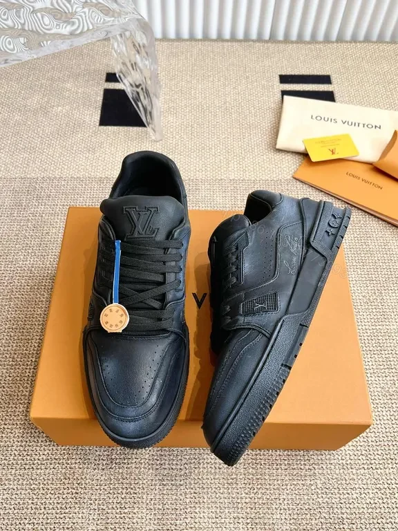 View 8 of Black Leather Minimalist Sneaker â€” LV-Inspired, All-Day Comfort