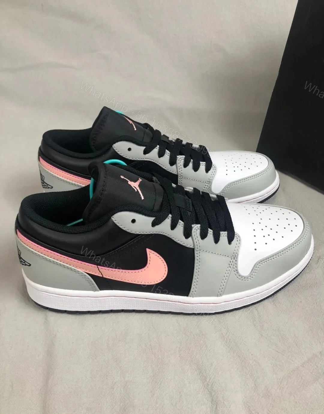 View 2 of Air Jordan 1 Low Black Grey Pink4 553558-062