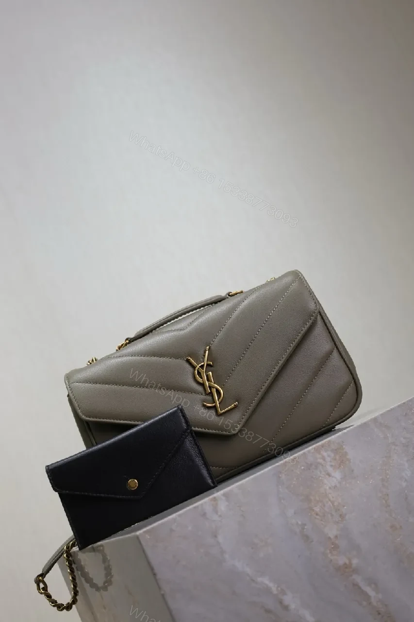 View 6 of Quilted Leather Bag with Gold Hardware, Structured, Versatile Tote